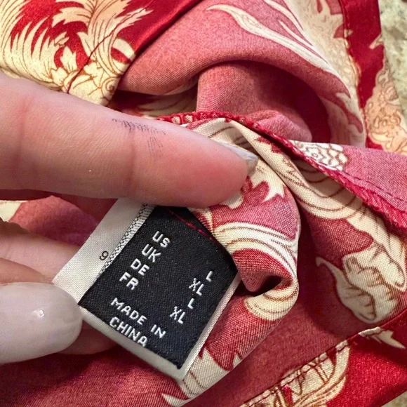 Vintage Escalier Red Asian PJ Set - Picture 10 of 12